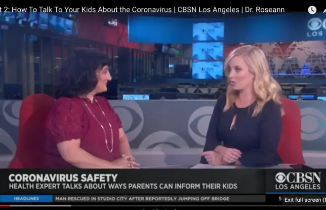 CBSN Los Angeles news segment on talking to children about coronavirus