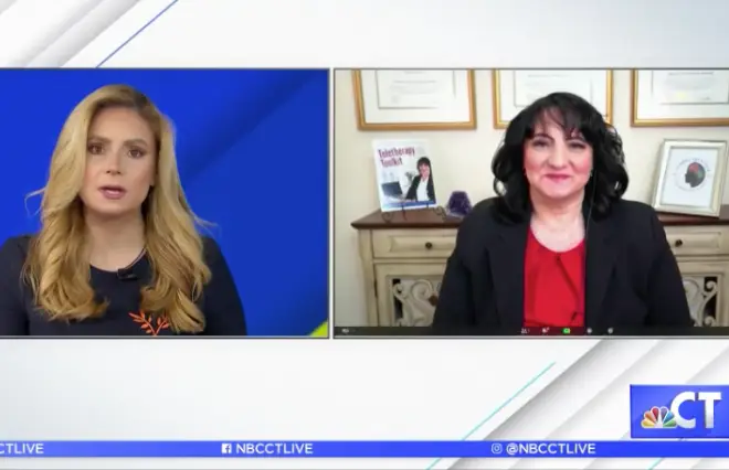 TV interview with Dr. Roseann Capanna-Hodge discussing mental health on NBC Connecticut