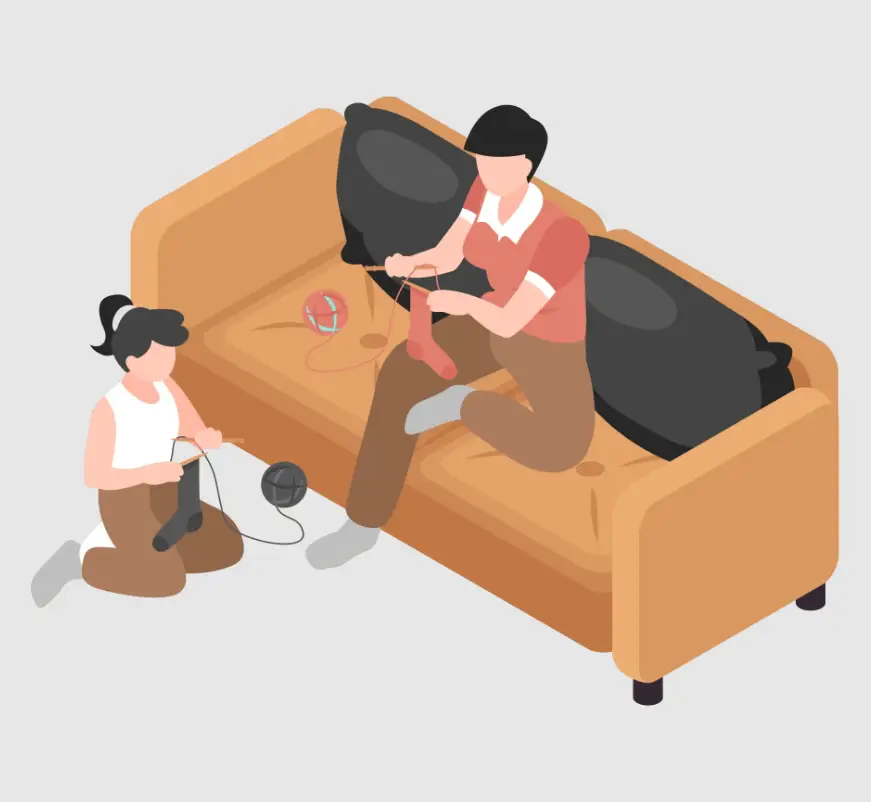 Illustrated family and therapist during mental health consultation