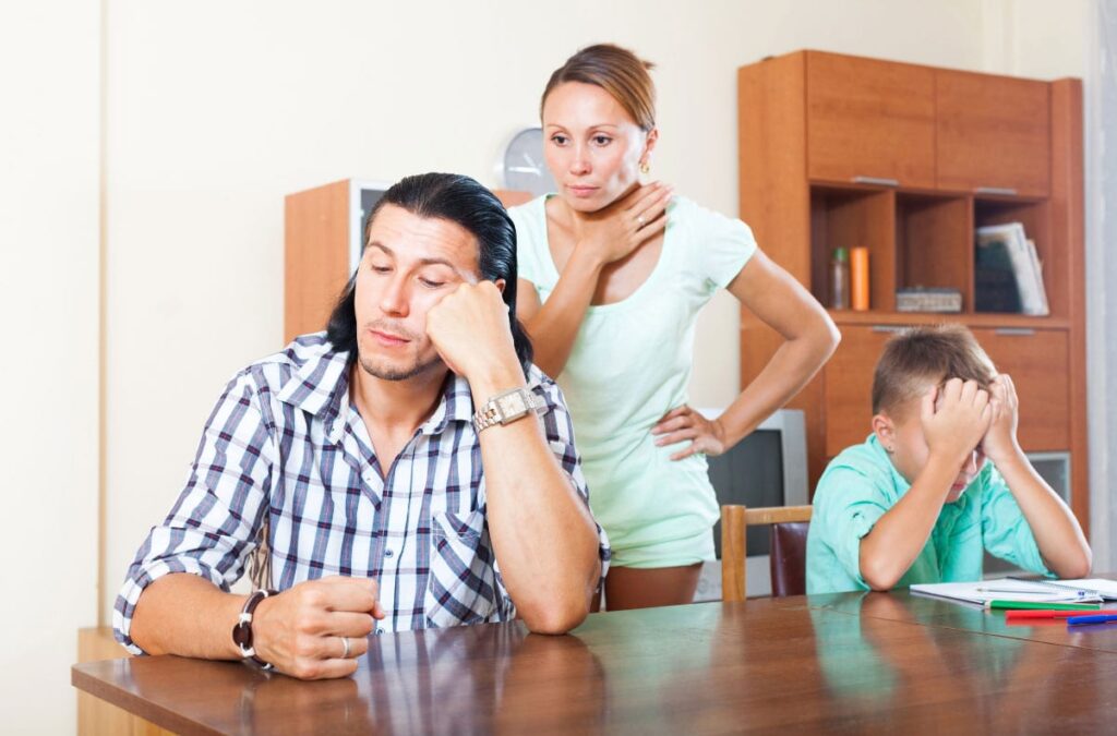 stressed family