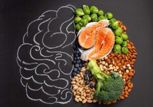 Photo of healthy foods and the brain