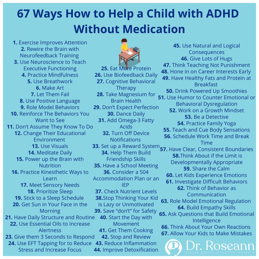 67 Ways How to Help a Child with ADHD Without Medication | Dr. Roseann