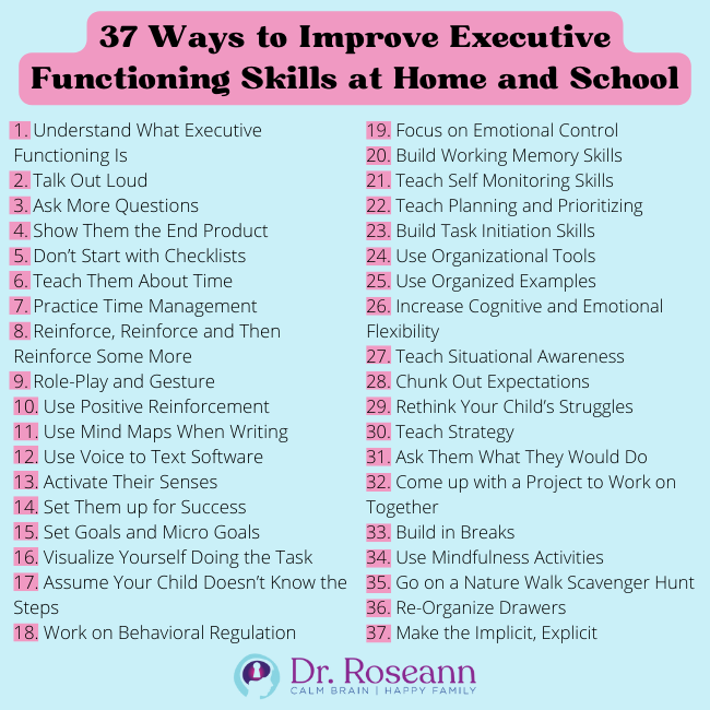 37 Ways to Improve Executive Functioning Skills at Home and School