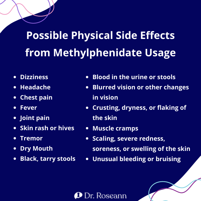 Possible Physical Side Effects from Methylphenidate Usage
