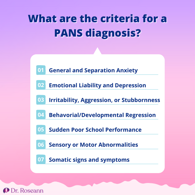 What are the criteria for a PANS diagnosis?