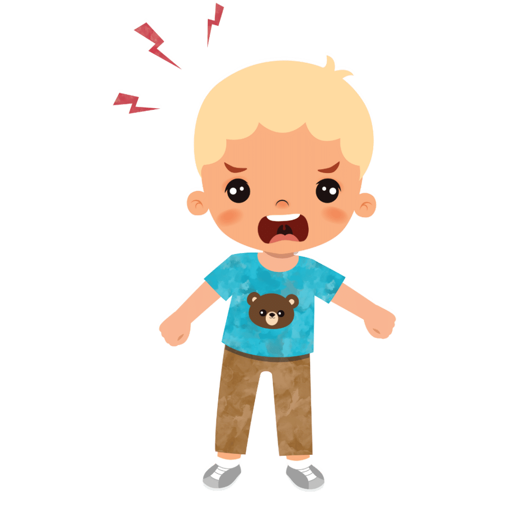 A boy with a teddy bear showcasing his mood.