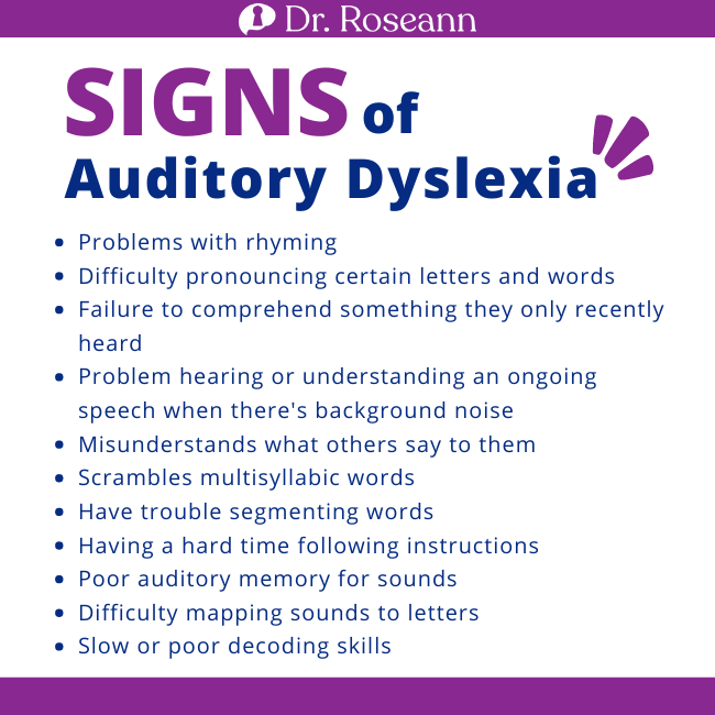 Signs of Auditory Dyslexia
