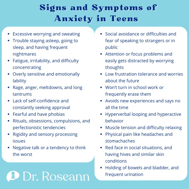 Signs and Symptoms of Anxiety in Teens