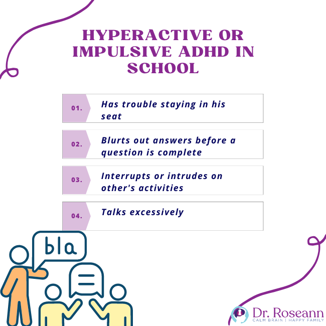 Hyperactive or Impulsive ADHD in School