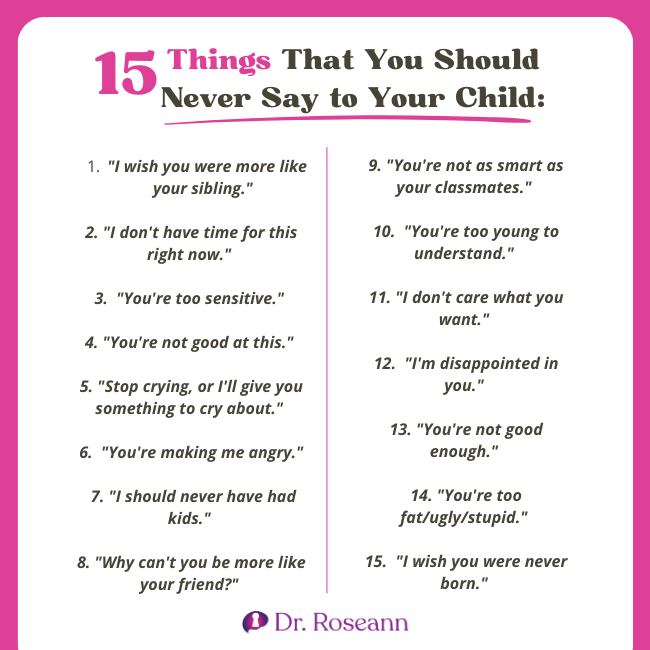 15 Things That You Should Never Say to Your Child