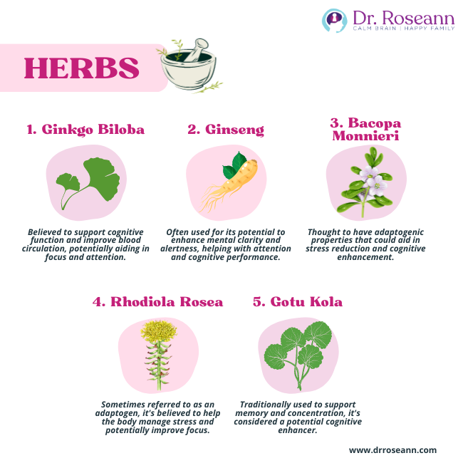 Herbs that can be used as natural remedies for ADHD