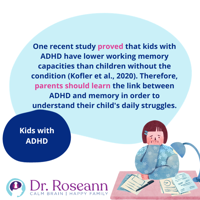 how is a childs memory affected by adhd
