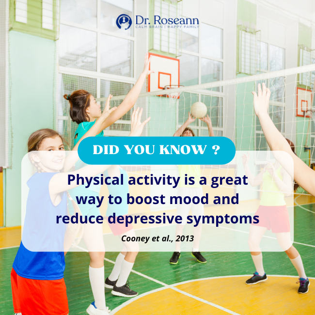 Physical activity is a great way to boost mood and reduce depressive symptoms