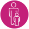 An ADHD case study featuring a pink circle with a man and a child.