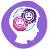 A case study depicting the mood behavior of a person through two smiley faces in their head.