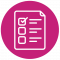 A checklist icon for an ADHD case study on a pink background.
