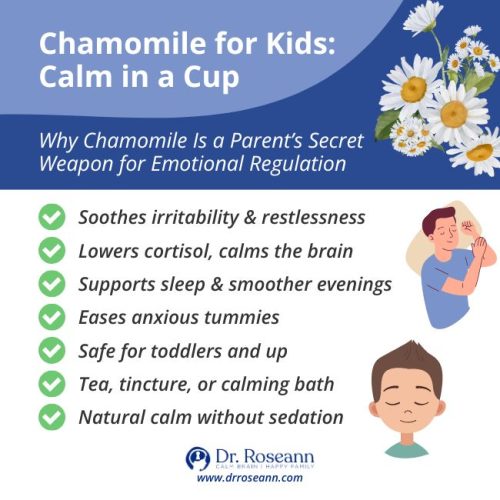Chamomile herb benefits for kids with anger and emotional regulation