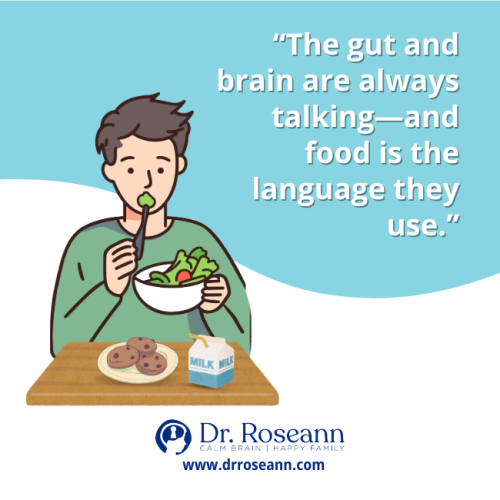 Illustration related to treatment for PANS/PANDAS and the gut-brain connection.