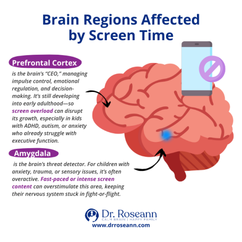 Brain Regions Affected by Screen Time and Mental Health in Children